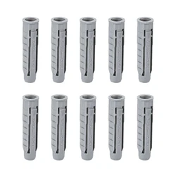 uxcell 24pcs 10mmX50mm Plastic Expansion Pipe Column Concrete Anchor Wall Plug Gray  for Home Garden DIY Application