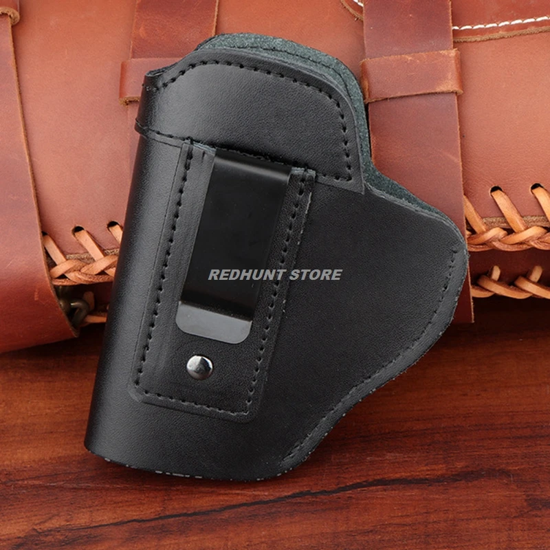 Linkes Taktisches Lederholster für Verdecktes Tragen Airsoft IWB Pistolenholster für Glck17 19 43/ Sig P365/ PX4 M9 9mm für die Jagd – Detail 1
