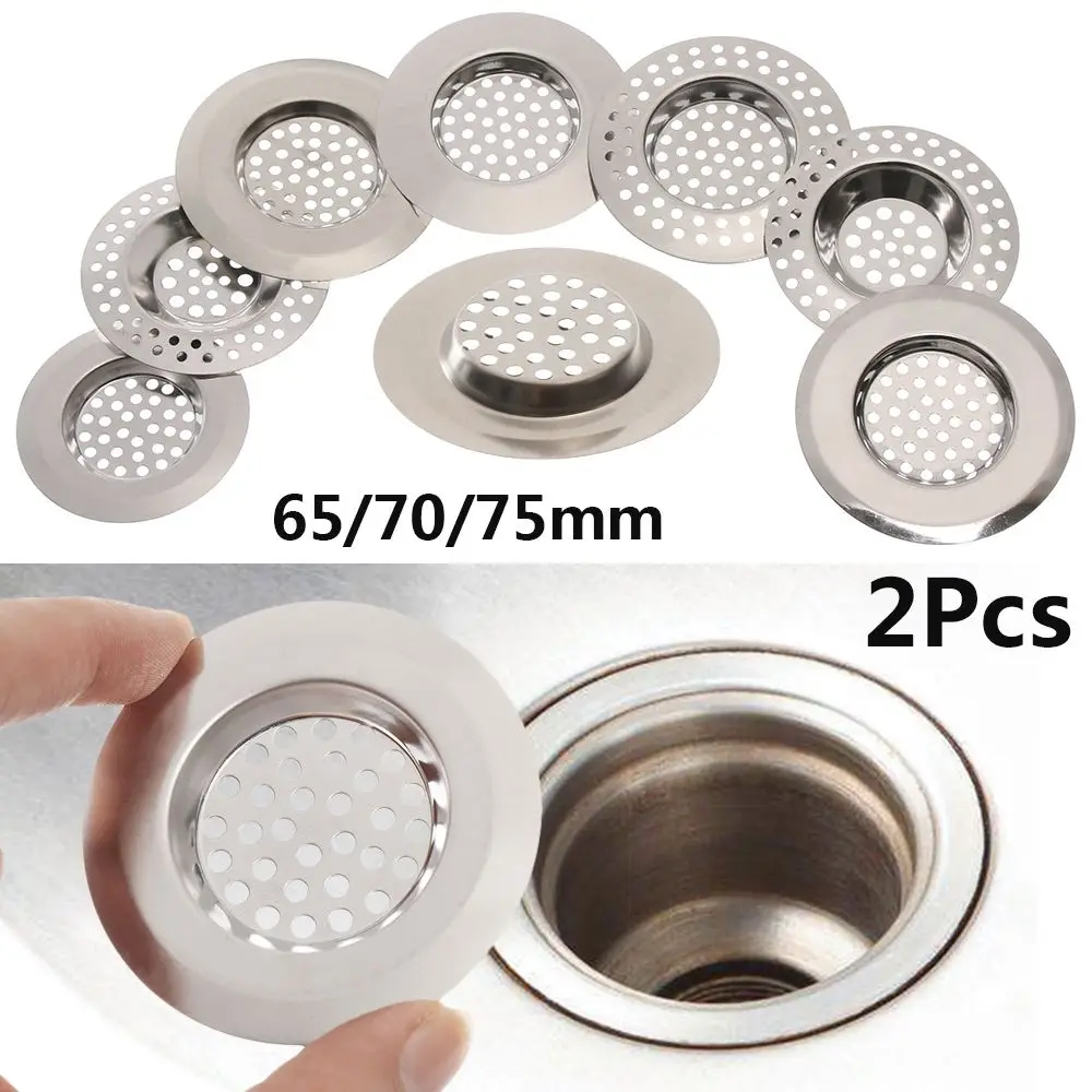 2PCS Kitchen Sink Filter Strainer Sewer Strainer Stopper Bathtub Drains Hair Catcher Waste Collector Bathroom Accessories