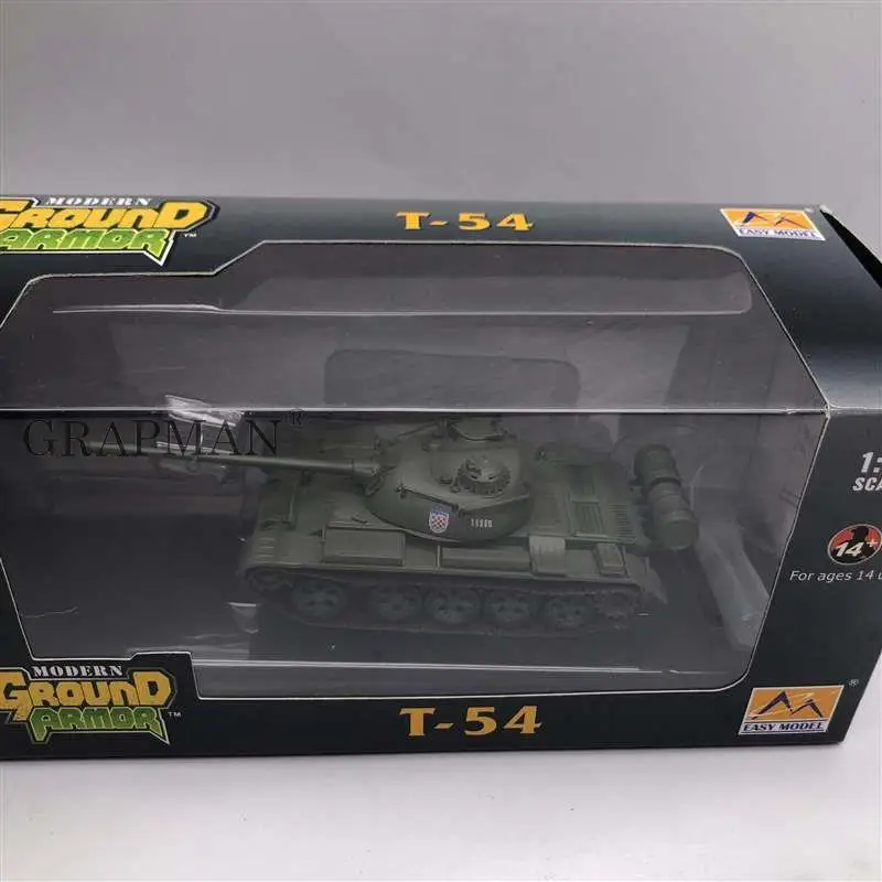 1/72 WWII USSR T-54 Tank Iraq Kosovo Army Tank Finished Model Easymodel Toy