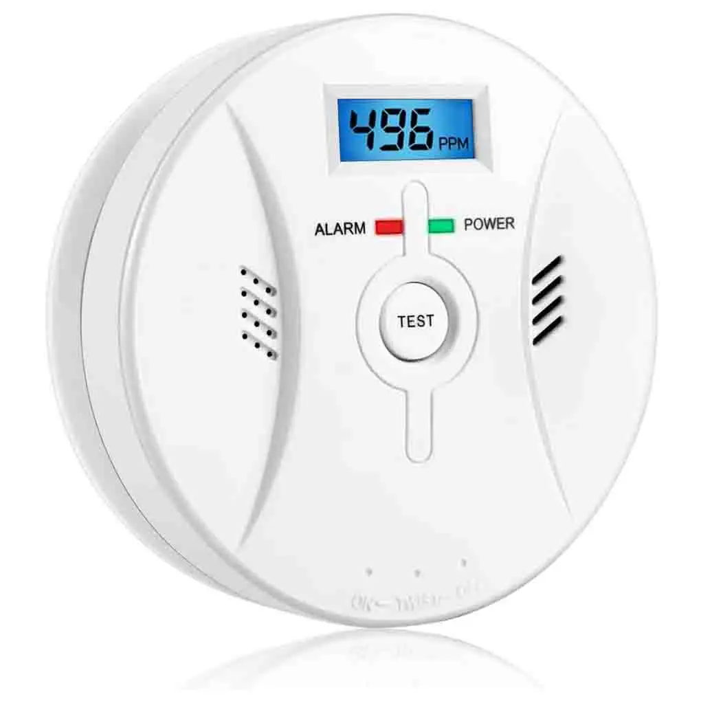 CO PPM Detector de alarma de sirena de advertencia, Detector de monóxido de carbono, sonido de 85dB con indicador LCD, Sensor seguro, protección de seguridad para el hogar