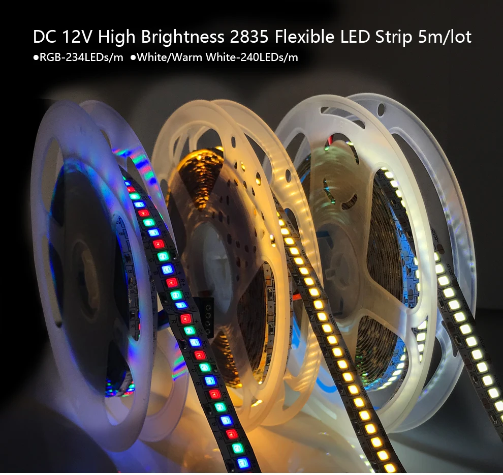 12 V Volt LED Strip Light 2835 SMD 300 600 1200 2400 LED Chips White Warm White 12V LED Tape Light For Room Bedroom 480 LEDs