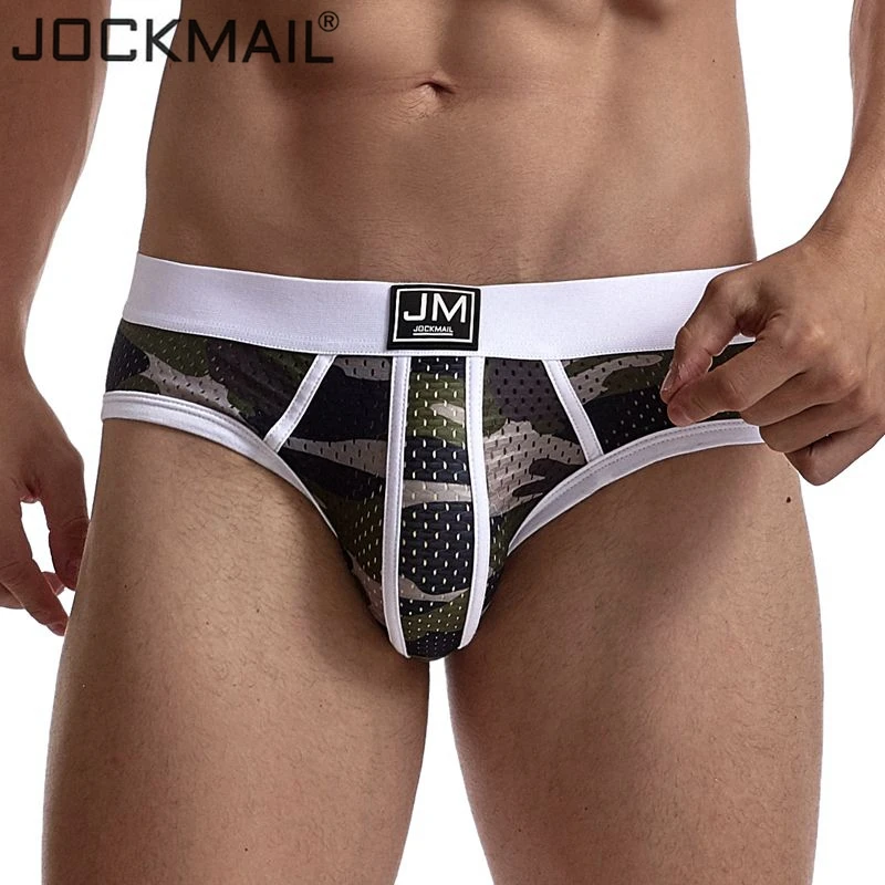 

JOCKMAIL Мужское нижнее белье, трусы с низкой посадкой, камуфляжные трусы, сексуальное гей мужское нижнее белье, Сетчатое нижнее белье, боди cuecas slip