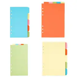 Divisor de papel A5/A6/A7/B5/A4, tarjetas de pestaña de página de índice para carpetas de anillos de 6 agujeros, cuadernos de Filofax, diario de viaje, planificador