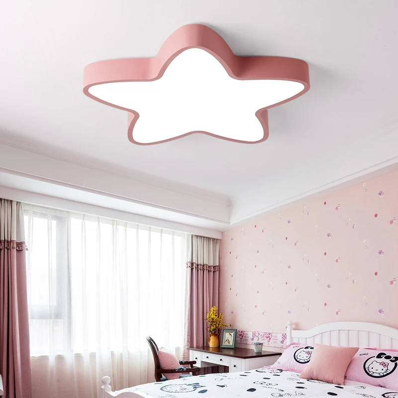 Modern LED children\'s room colorful star ceiling lamp living room bedroom girl room lamps nursery room amusement park Lighting