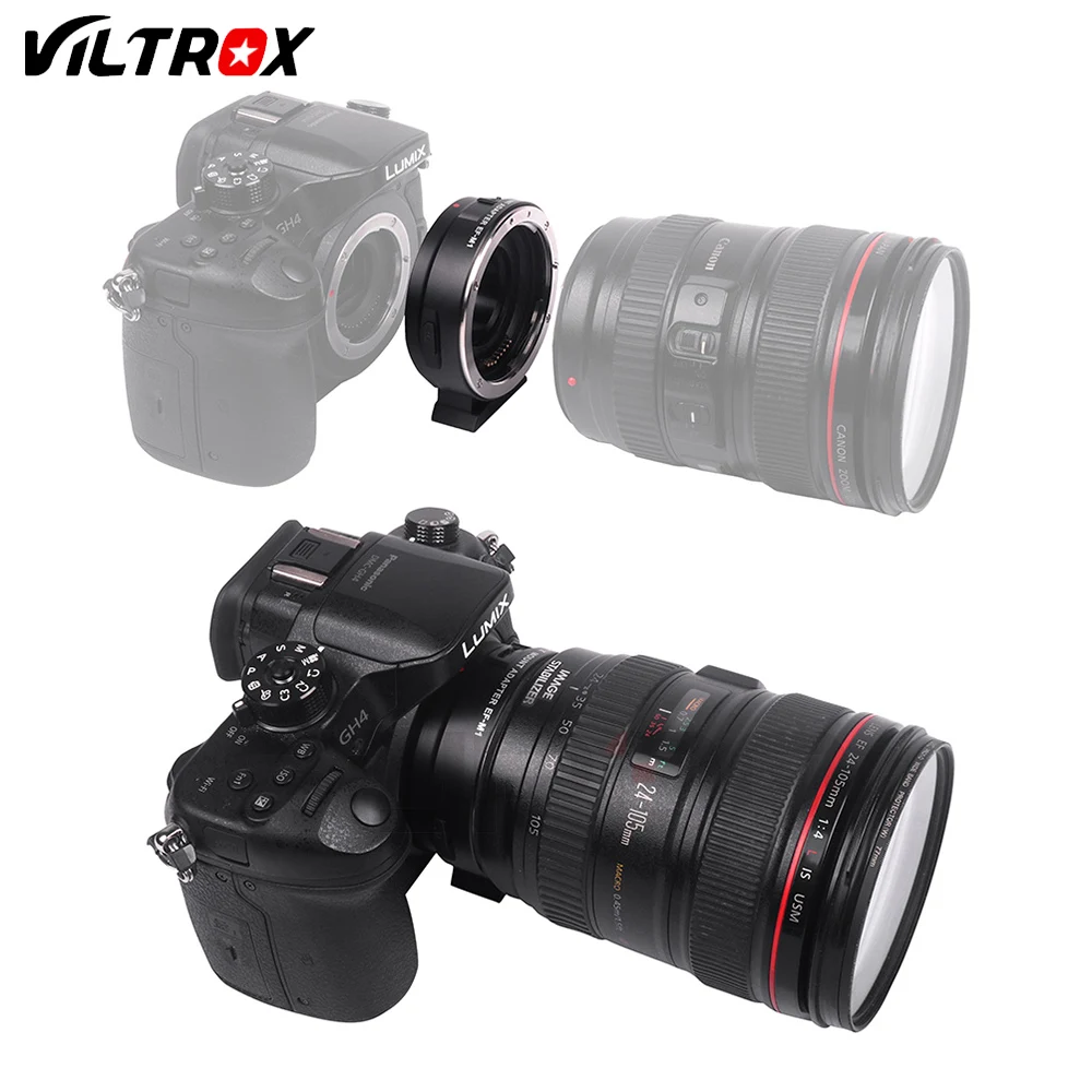 Viltrox EF-M1 Adapter Ring Lens Mount AF Auto Focus for Canon EF/EF-S Lens to Micro M4/3 Camera as for Panasonic Olympus