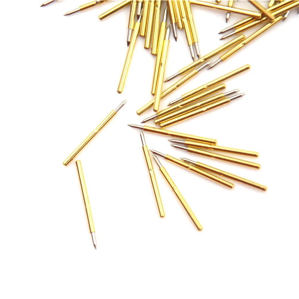 100pcs Spring Test Probe Pogo Pin P75-B1 Dia 1.02mm 100g Cusp Spear Gold Plated For Test Tools