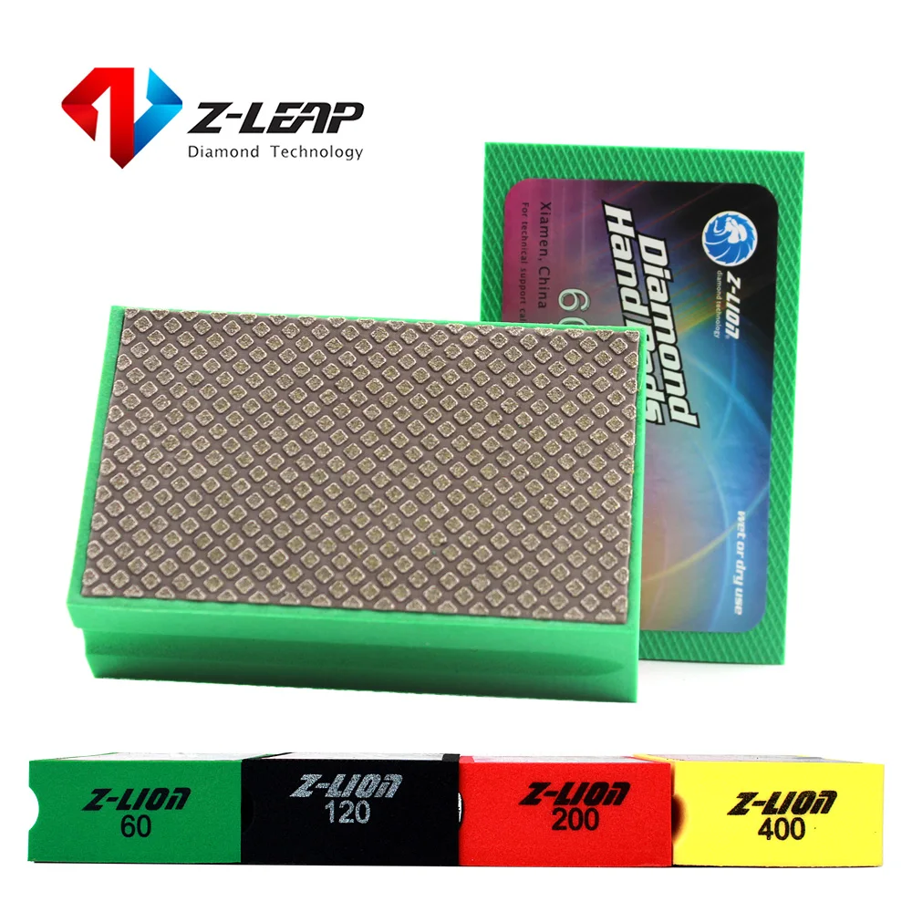 

Z-LEAP Hand Polishing Pads Professional Electroplate Foam Backed Abrasive Tool 90*55mm Glass Ceramic Tile Stone Grinding Polish