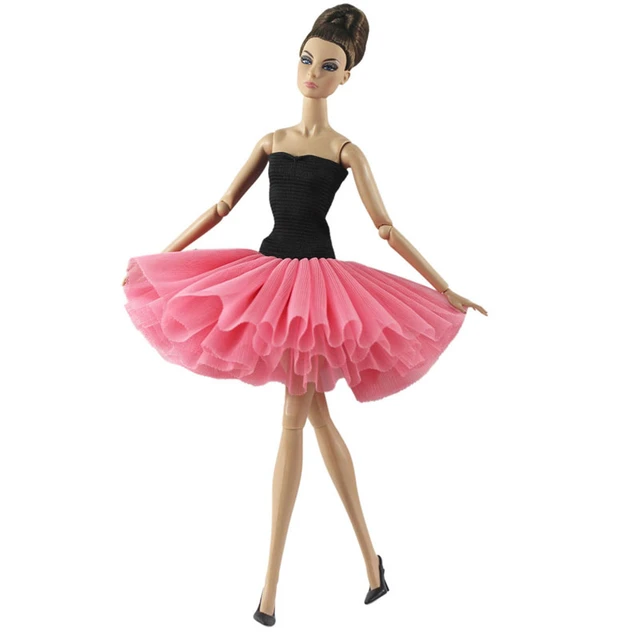 Pink Black Short Ballet Dress For Barbie Doll Clothes Tutu Dress Vestido Clothes For Barbie Doll Outfits 1 6 Doll Accessories Dolls Accessories AliExpress