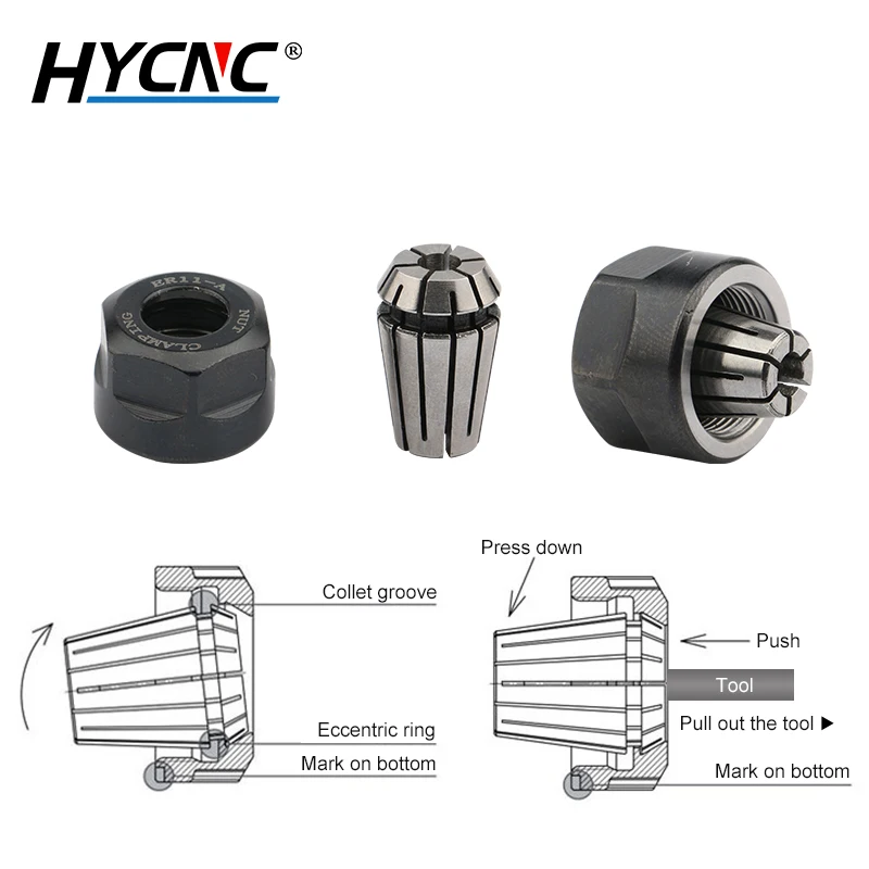 Imagem -05 - Máquina de Gravura Cnc com er Collet Nut Fresadora Pinça Braçadeira Porca Sextavada Er11a Er16a Er20a Er25a Er32um