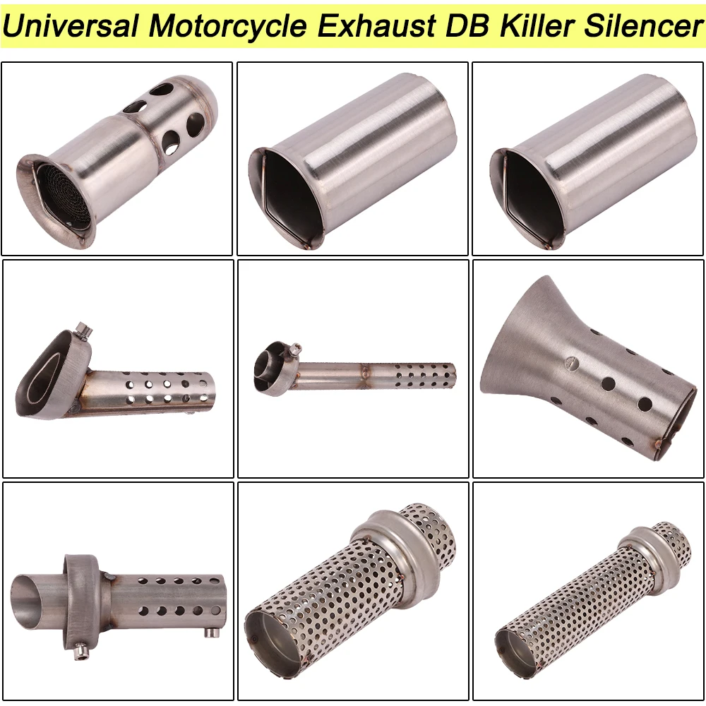 61mm Motorcycle Universal Exhaust Pipe Modified DB Killer Reduce Noise 51mm Escape Muffler Silencer For Kawasaki Honda Suzuki