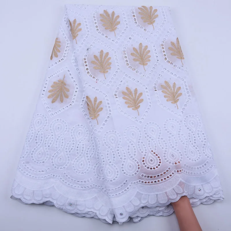 

2020 New Arrival African Swiss 100% Cotton Voile Lace In Switzerland With Holes Nigerian Voile Lace Fabric For Daily Dress S1793