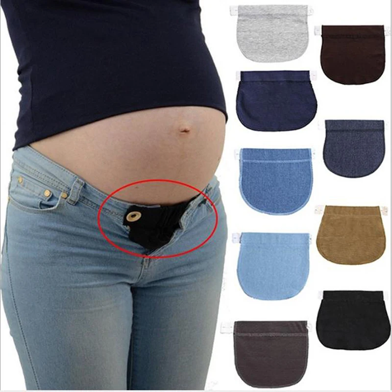 1pc Women Adjustable Elastic Maternity Pregnancy Waistband Belt Waist Extender Clothing Pants For Pregnant Sewing Accessories