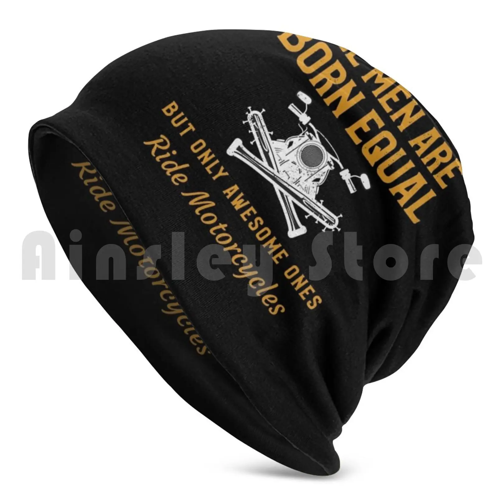 All Men Are Born Equal. Only Awesome Ones Ride Motorcycles Funny Biker Design Beanie Hedging Cap DIY Print Cushion