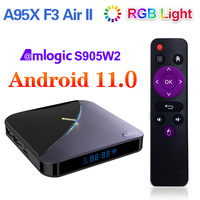 VONTAR A95X F3 Air II RGB Smart  TV BOX Android 11 Amlogic 4GB RAM 64GB 32GB Support BT Dual Wifi 4K Media Player 2G 16G