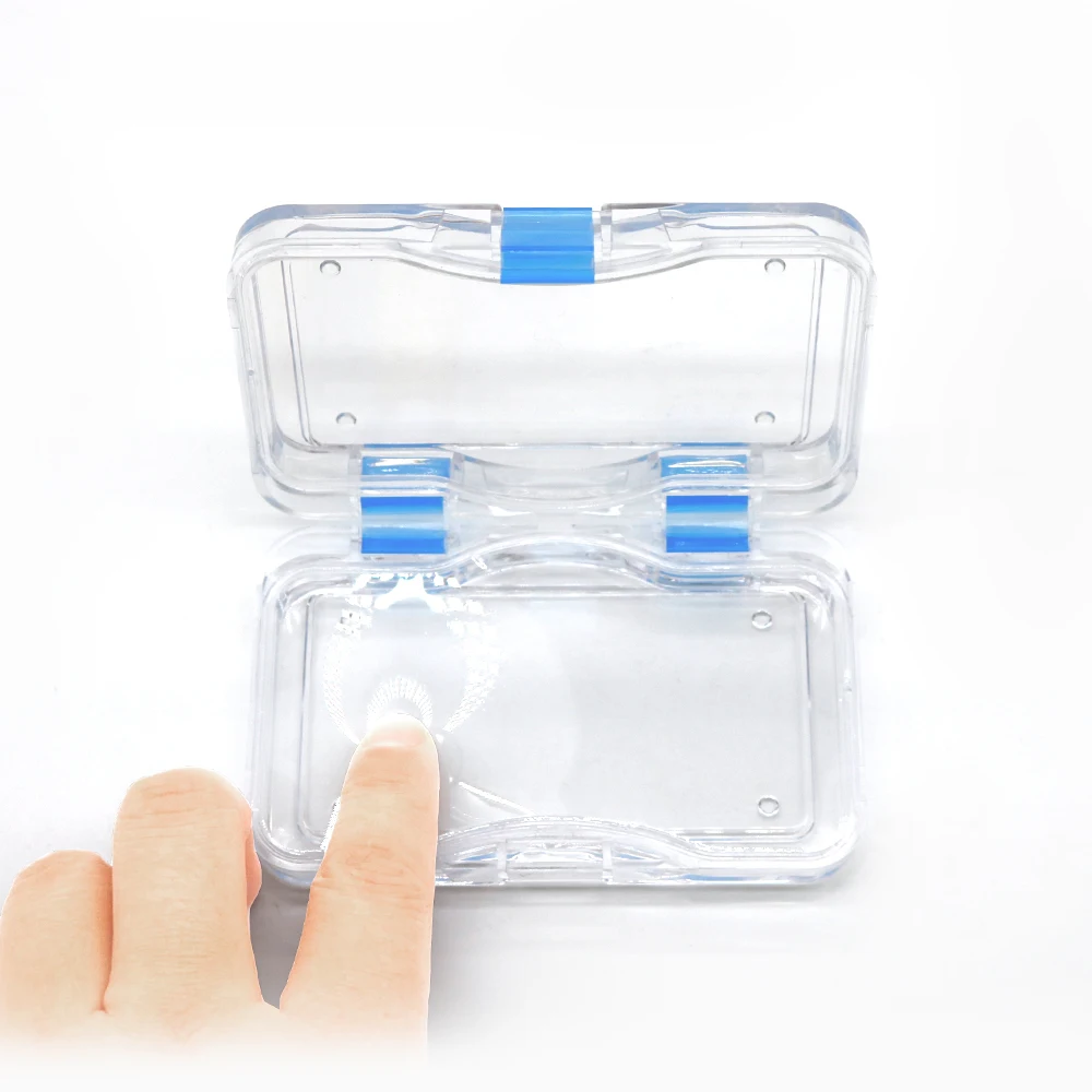 10Pcs/Lot Dental Tooth Box with Film Clear Plastic Denture Storage Case Membrane Tooth Box 10x6x2.2cm