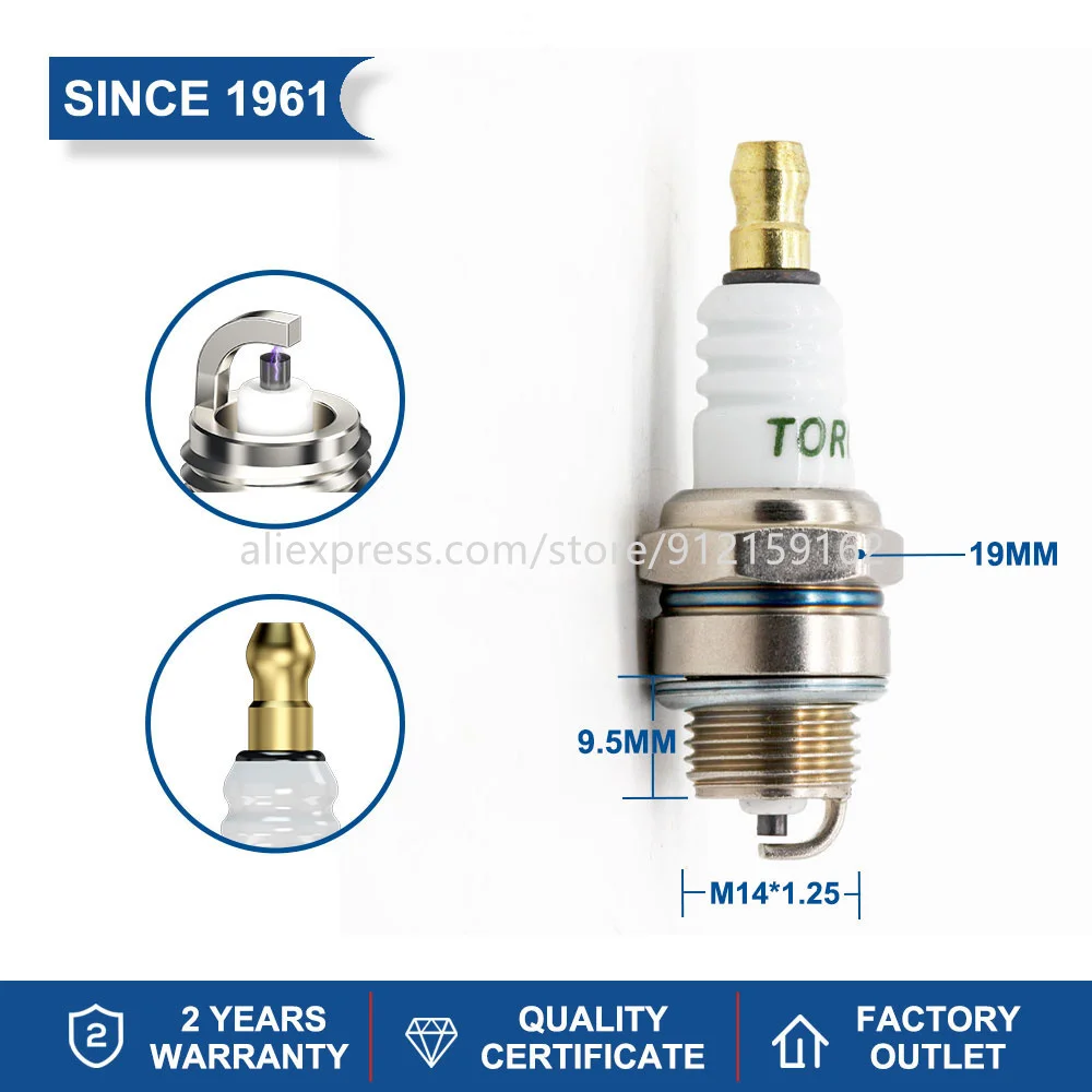 Spark Plug Torch L7RTC Replacement for for WSR5F for WSR6F  2974 Champion 852 Champion RCJ7Y Brisk PR15Y Candle BPMR7A