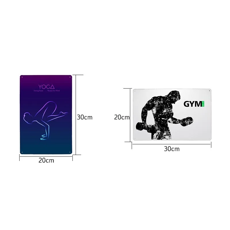 Gym Metal Sign Vintage Fitness Poster Retro Work Out Plate Man Cave Pub Bar Wall Decorative Plaque Home Decor 20x30cm