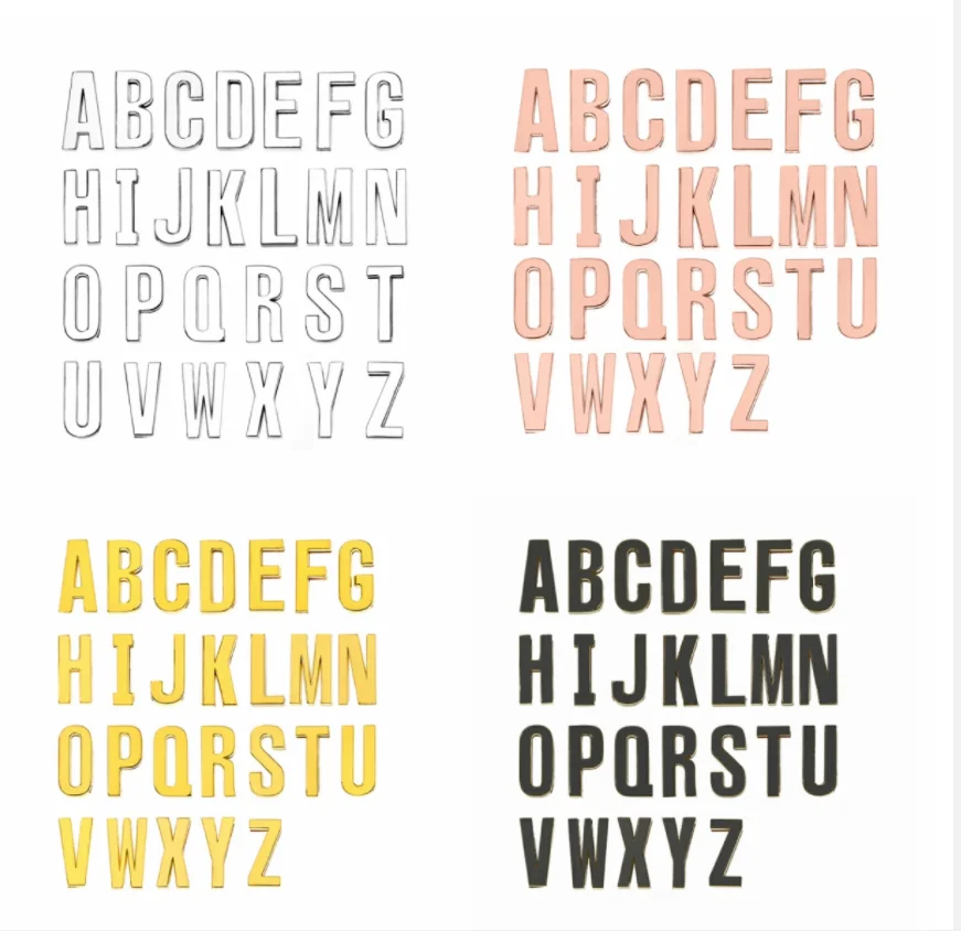1pcs 18mm Charms Slide Letters For Bracelet Making Rose Gold Black Color Alphabet A-Z DIY Wristband Keychain Pet Collar Gift