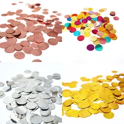 색종이 웨딩 장식 베이비 샤워 장식 생일 골드 실버 로즈 골드 파티 색종이 1.5cm 원형 거울 색종이
