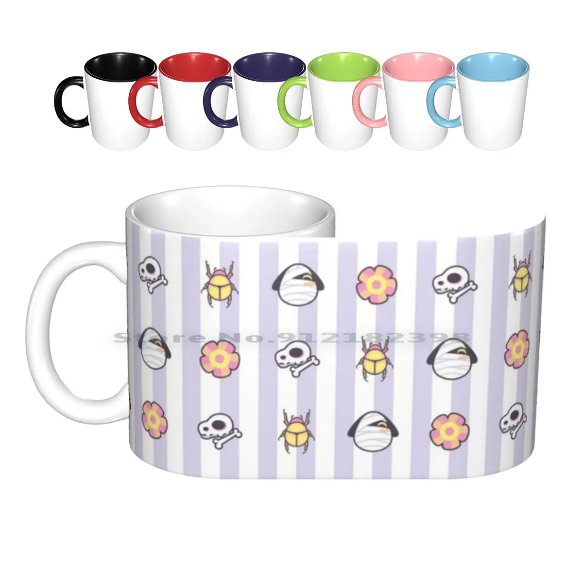 Animal-Lucky Ceramic Mugs Coffee Cups Milk Tea Mug Animal Animal Lucky Dog Mummy Egypt Pattern Gaming Cute Kawaii Creative