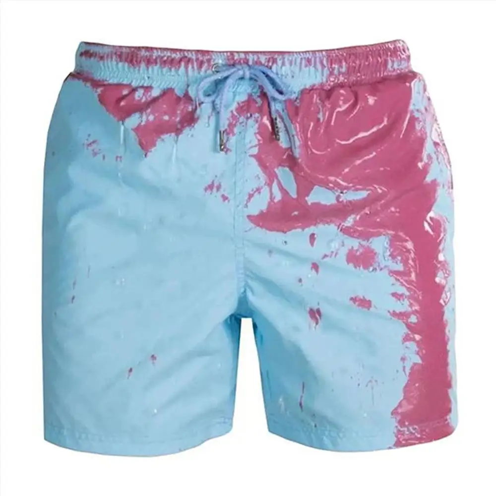 Mannen Kleur Veranderende Strand Shorts Zomer Quick Dry Surf Badmode Broek Warme Kleur Verkleuring Zwembroek Surf Board Shorts