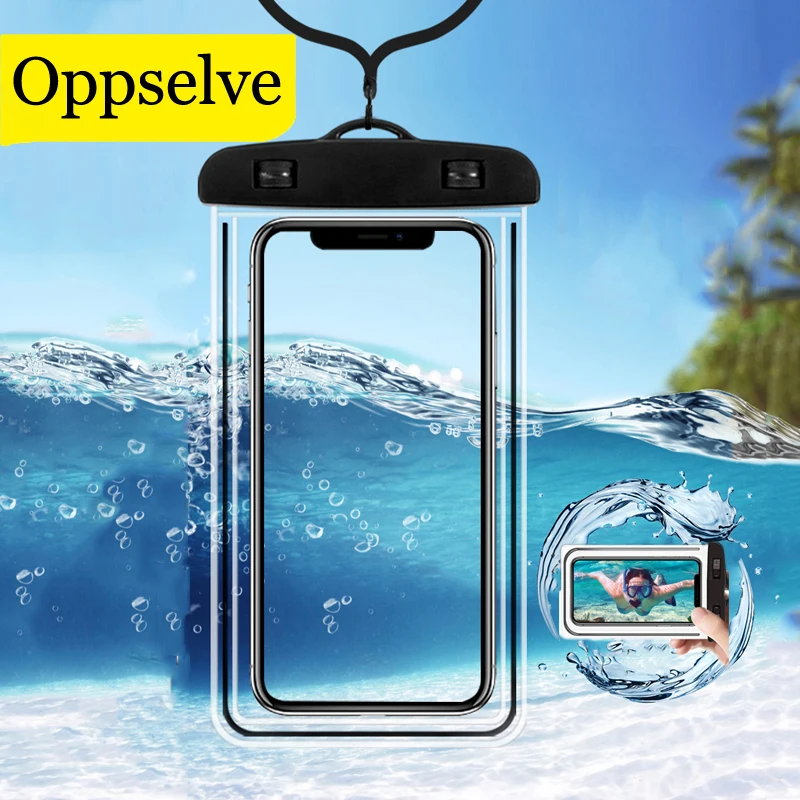 Waterproof Mobile Phone Case For iPhone 15 14 13 12 Xs Max Samsung S20 Clear PVC Sealed Underwater Cell Smart Phone Pouch Cover