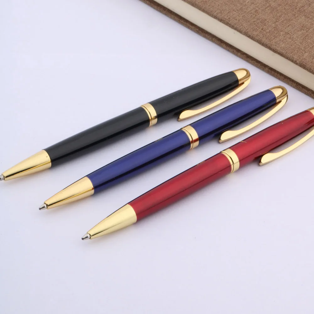 ゴールデンクリップ付きメタルボールペン、オフィスライティング、学生ギフト、青、赤、黒、文房具、1個