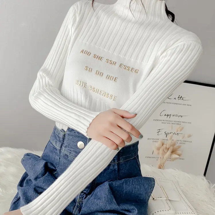 Woman Sweaters Pull Hiver Autumn and Winter Knitting Women\'s Turtleneck Sweater Slim Top Femme Chandails