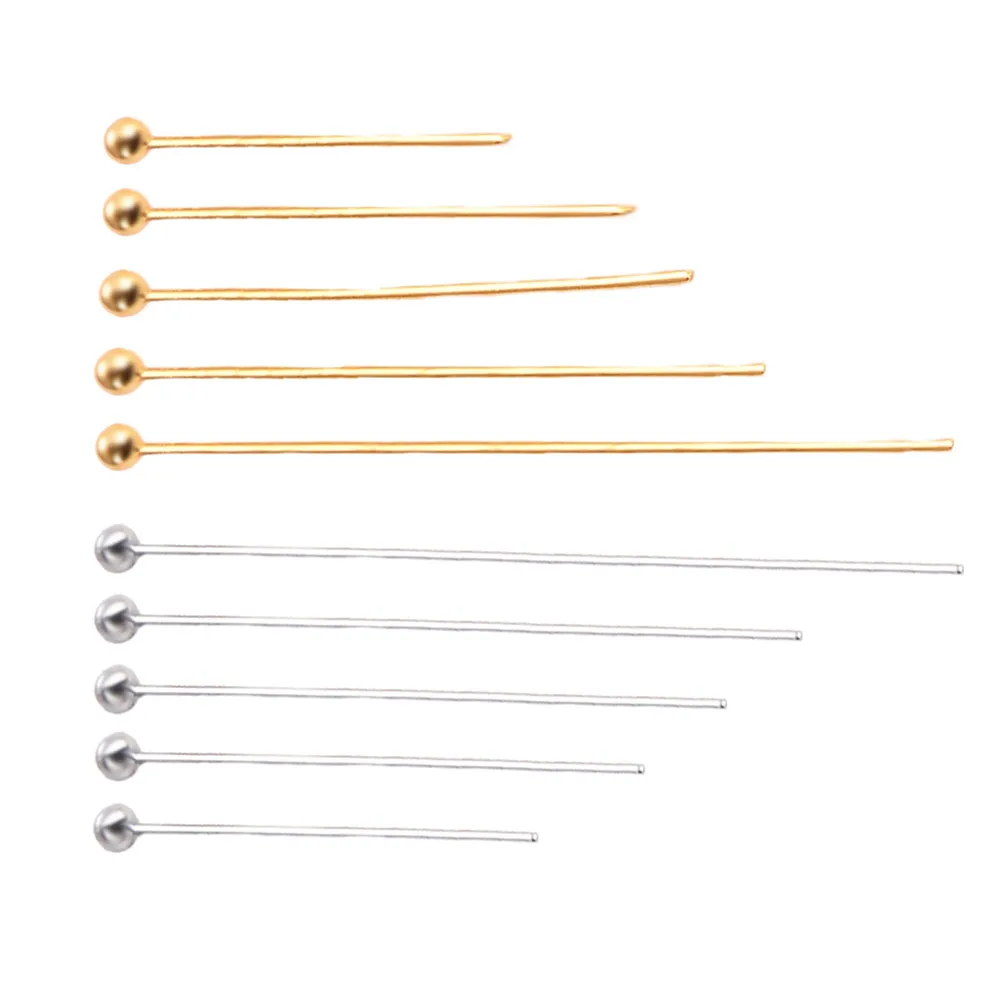 100pcs/lot Length 20mm/25mm/30mm/35mm/40mm Stainless Steel Gold Ball Pins for Diy Jewelry Making Head Pins Findings