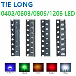 100pcs 0402 0603 0805 1206 smd led Red Yellow Green White Blue Orange light emitting diode Water Clear LED Light Diode Set