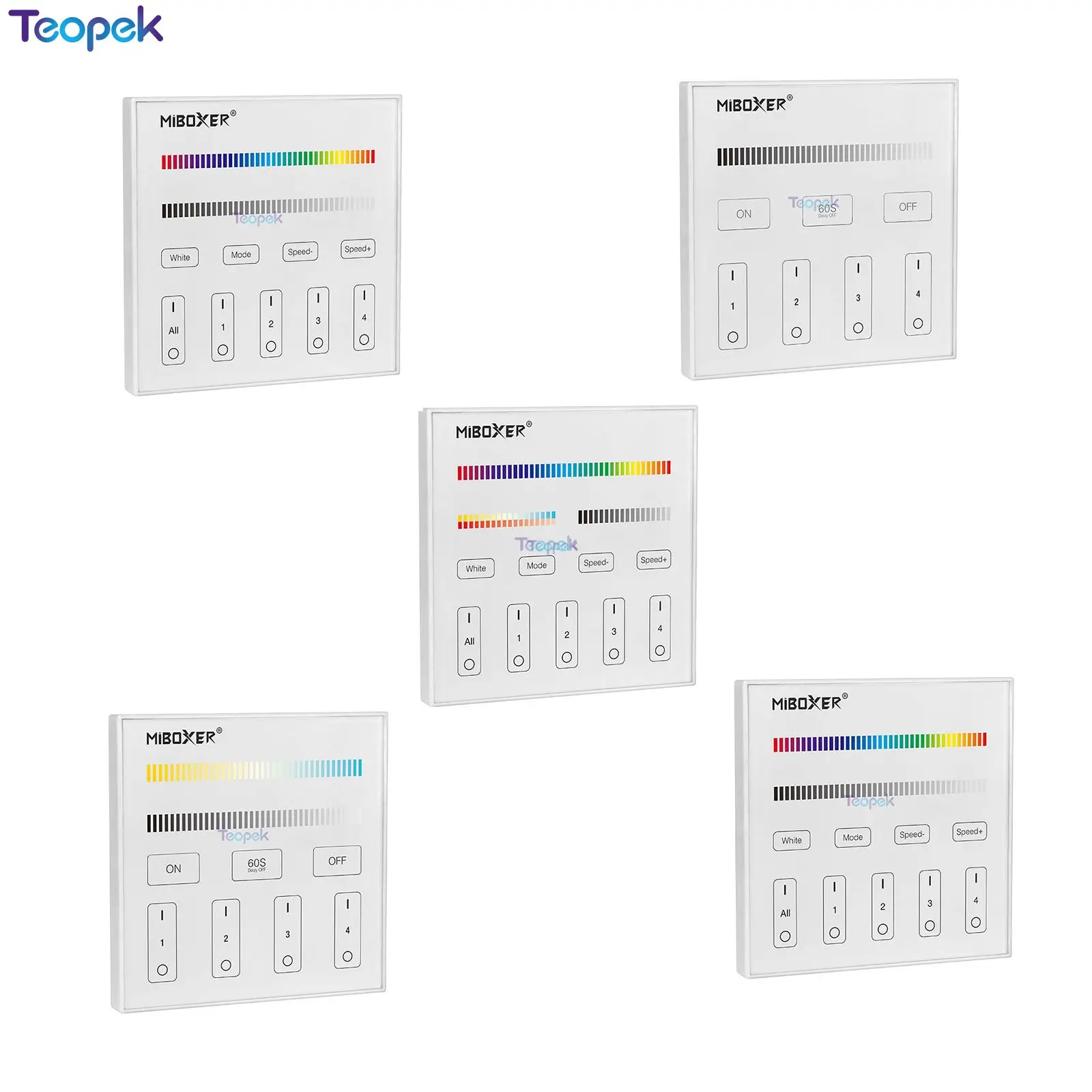 

MiBoxer DMX512 Master 4 Zone Touch Panel Led Controller 2.4G RF AC100-240V X1 X2 X3 X4 X5 For RGBW RGB CCT DIM LED Bulb Strip