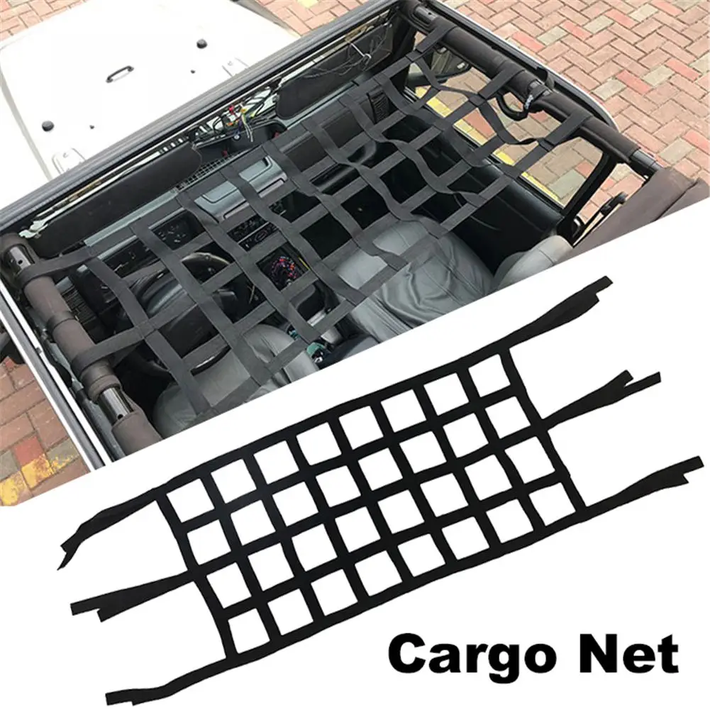 Oxford Cloth Car Roof Hammock Soft Net Network Sunshade Storage Top Cover Car Cargo Rest Bed For Jeep Wrangler YJ TJ 147x48cm