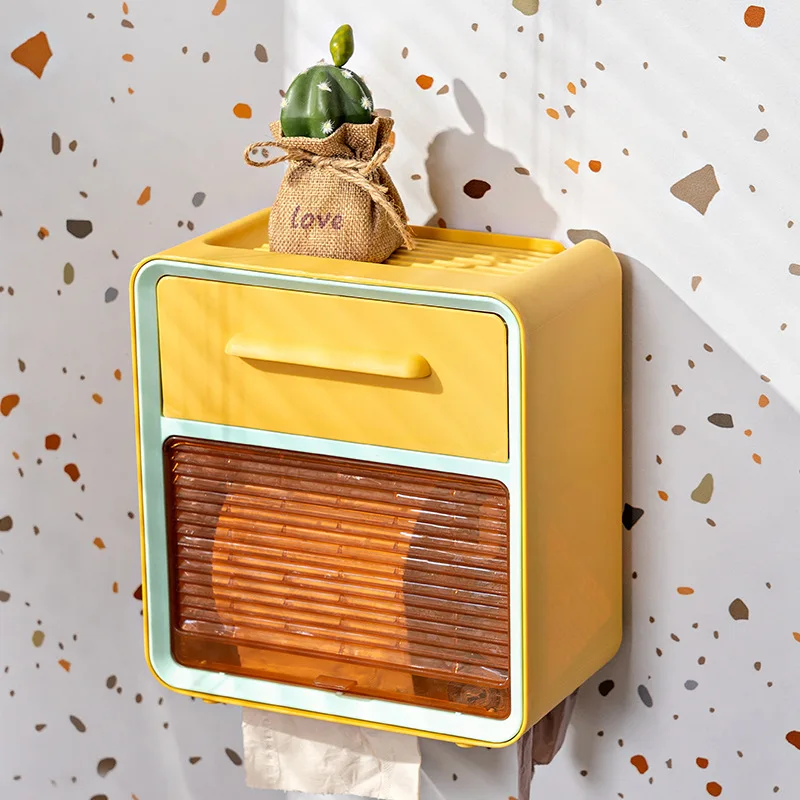 Xiaomi-caixa de papel higiênico, não portátil, à prova d'água, rack de parede, para armazenamento de banheiro, toalha, rolo, gaveta