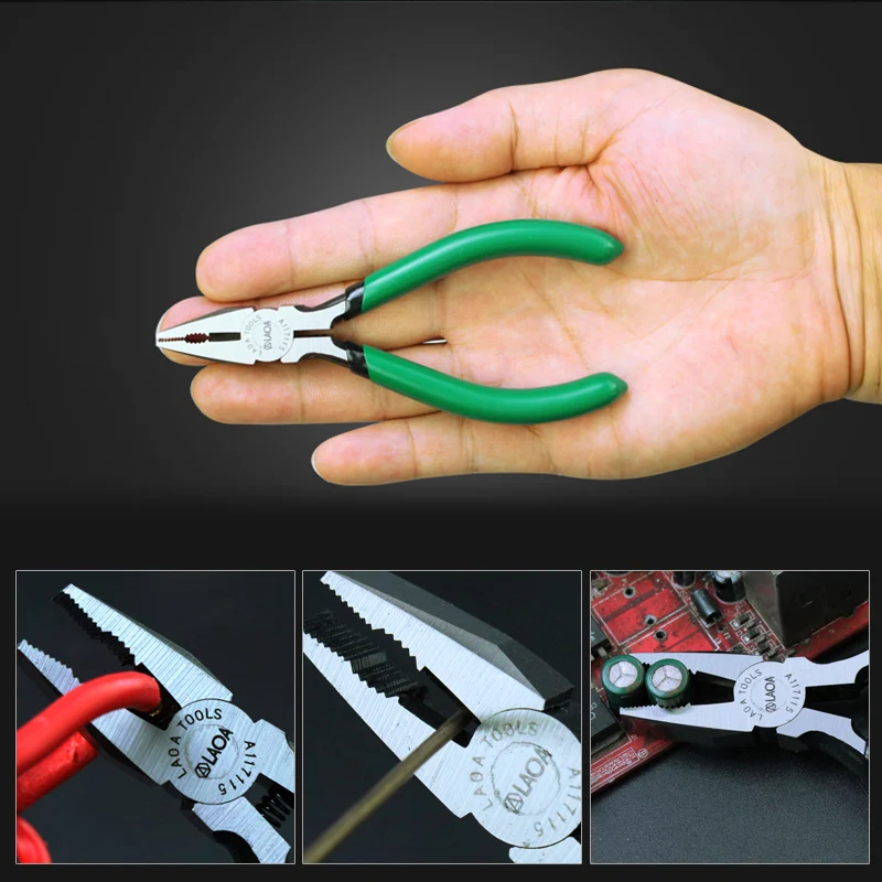 LAOA 5 Inch Wire Cutter Long Nose Pliers Side Cutter Mini Diagonal Pliers for Fishing Combination Nippers Hand Tools Kit