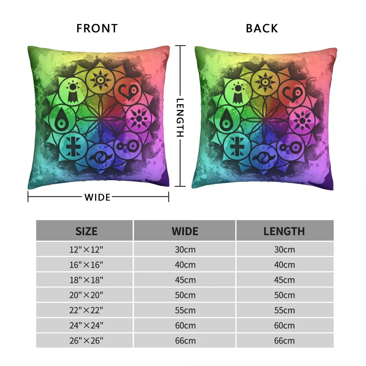 Digimon Mandala Paint Square Pillowcase Polyester Linen Velvet Printed Zip Decor Sofa Seater Cushion Cover 45x45