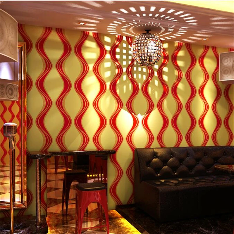 

wellyu KTV reflective wallpaper gold gold foil vertical stripes wave dance hall ktv theme room wallpaper 3D background wall