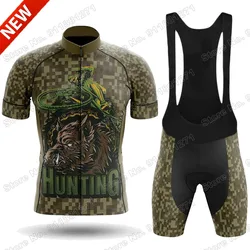 2024 Hunting Camouflage Pattern Cycling Jersey Set Summer Bicycle Clothing Road Bike Shirts Suit Bicycle Bib Shorts MTB Rop