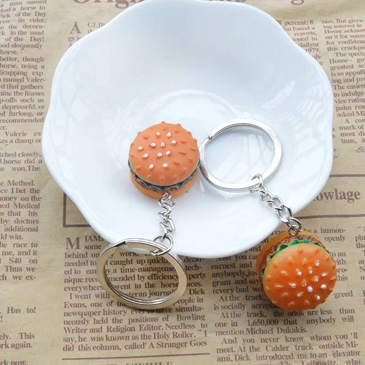 1PCS Cute Mini Simulation Food Key Chain Resin Cake Keychain Gift Pendant Accessories Keyring Jewelry YS-261