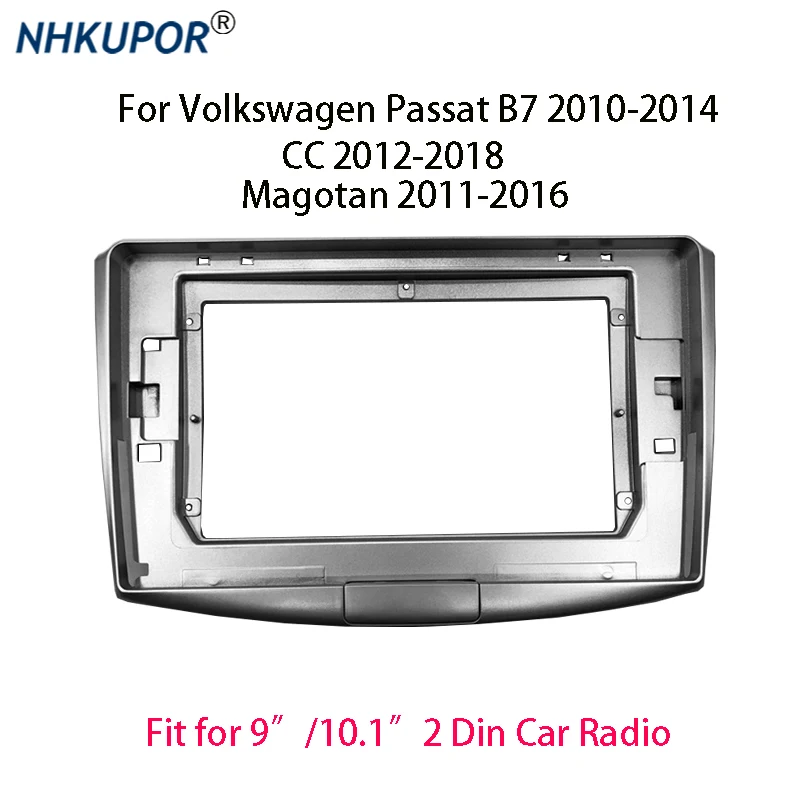 2 Din Big Screen Car Radio Fascia For Volkswagen Passat B7 CC 2010-2018 Auto Stereo Dash Panel Mounting 9/10.1 inch Frame Kit