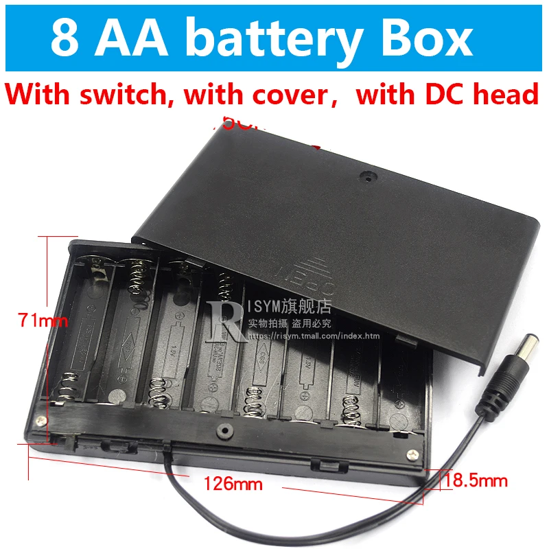 AA Battery Storage Box AA batteries Packs Case DIY Battery Holders Cell Box AA Batteries Holder with Switch and Cover 1-8x