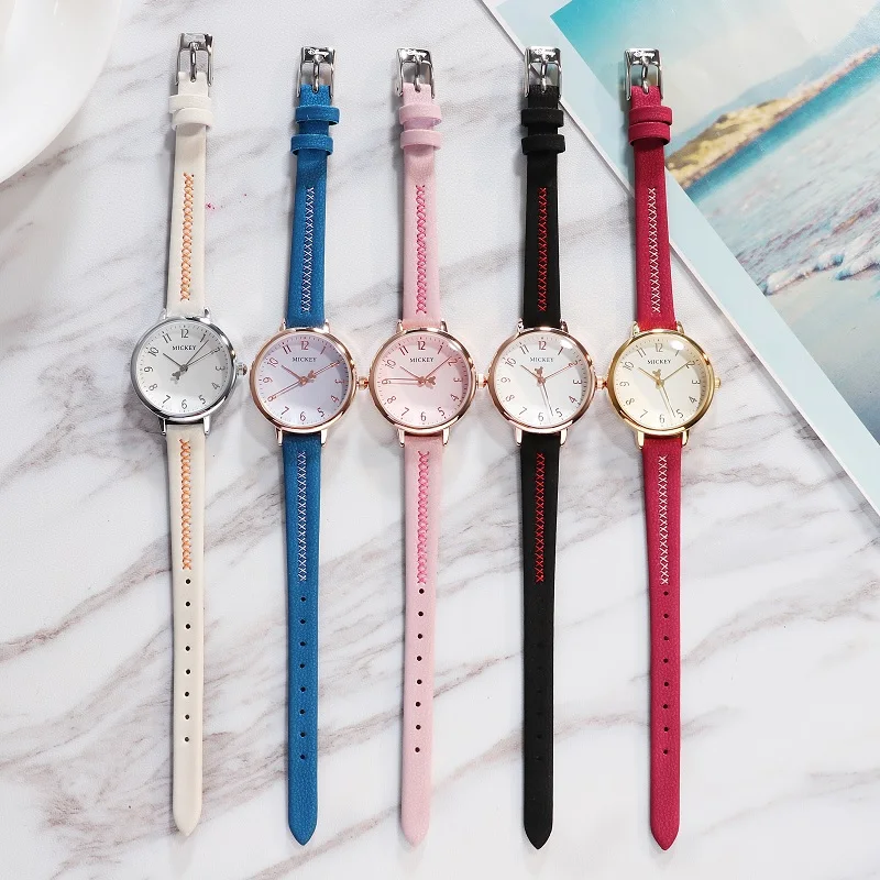 Disney Mickey Mouse For Woman Watches Lady Casual Quartz Wristwatches Female Small Alloy Dial Cute Lovely Girl Youth Lady Dress