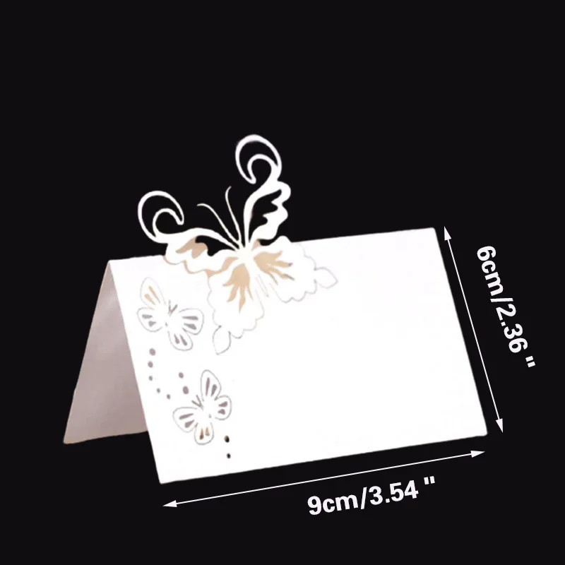 50pcs Butterfly Table Name Place Cards Laser Cut Lace Setting Name Message Card Seat Wedding Birthday Party Favor Table Decor