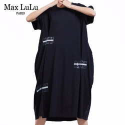 Max LuLu 2020 New Summer European Fashion Designer Ladies Casual Streetwear Womens Loose Patchwork Dress Elegant Cotton Vestidos