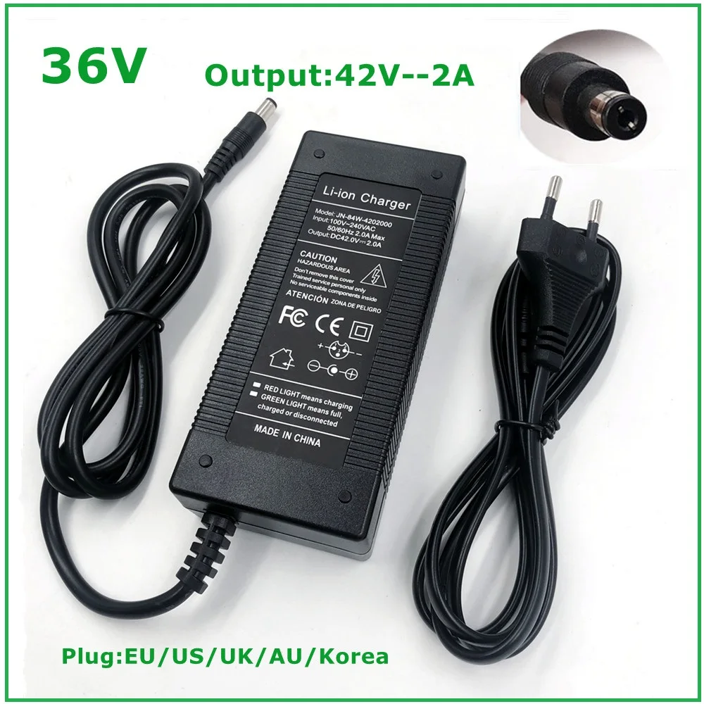 

42V 2A DC Li ion battery charger output 42V 2A power supply for 36V 10s 10Ah 12Ah 15ah 20Ah Li ion battery