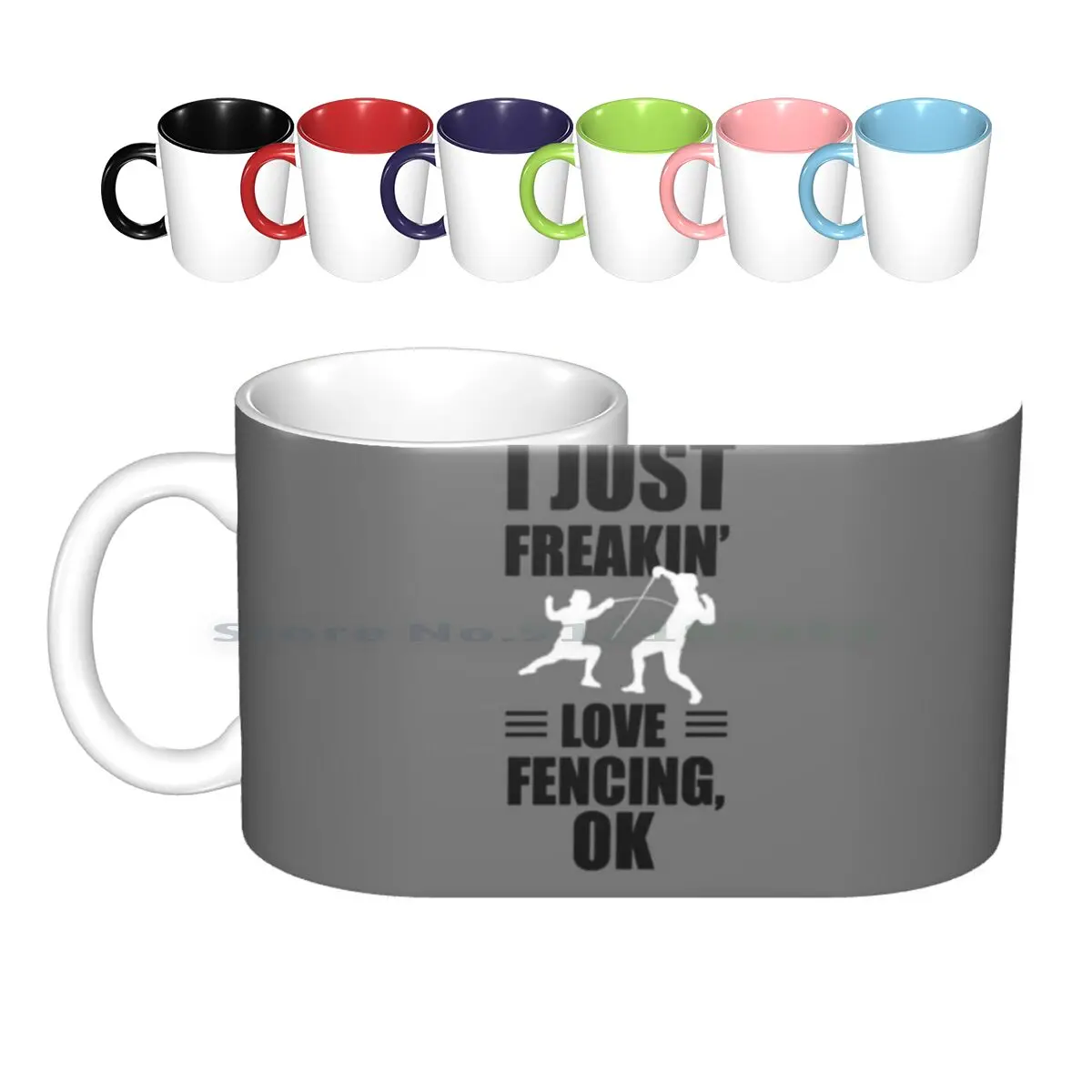 Fencing Ceramic Mugs Coffee Cups Milk Tea Mug Fencing Epee Iris Ifence Lfence Combat Sport Elevated Creative Trending Vintage