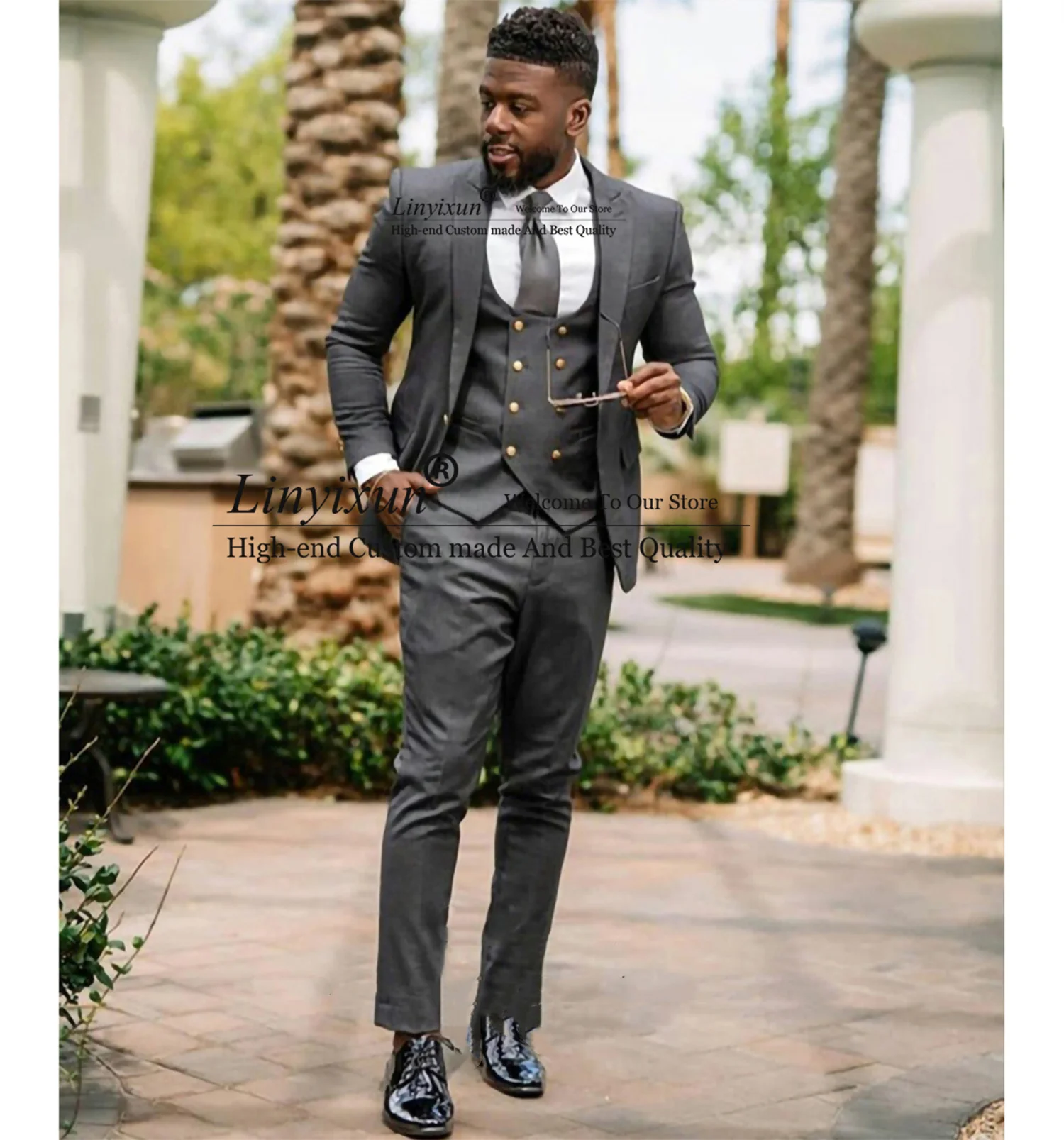 

Classic Men Suit Slim Fit Casual Wedding Groom Tuxedo Male Formal Business Blazer Terno Masculino 3 Pieces (Jacket+Vest+Pants)