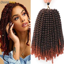 Ombre Spring Twist Hair 8 Inch Spring Twist Crochet Hair For Women Kinky curl Twist capelli intrecciati sintetici 30 fili/confezione