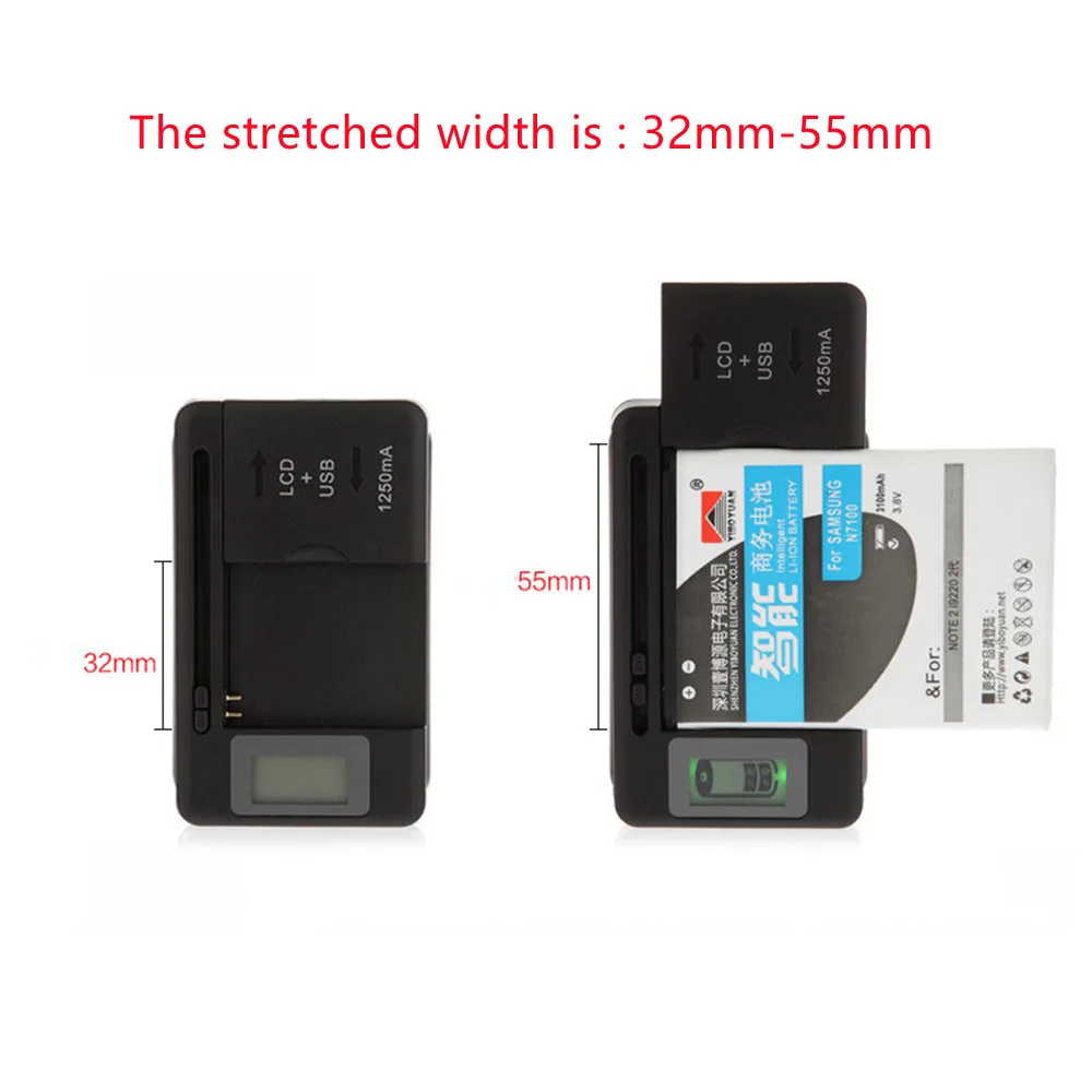 USB Output 1250MA Mobile Universal Battery Charger LCD Indicator Screen For Cell Phones USB-Port Promotion Wholesale US EU Plug