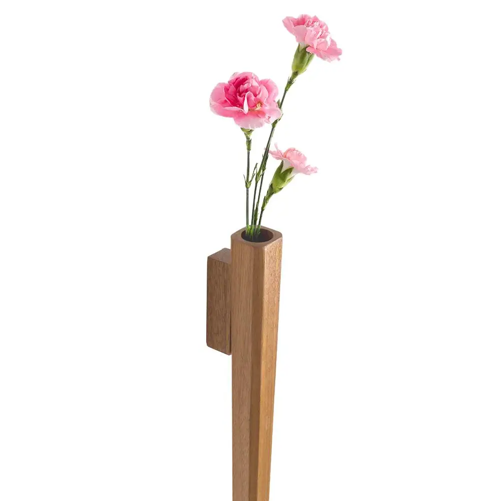 

Wall-mounted Flower Vase Wooden No Stitching Flower Holder For Tea Room Living Room Wall Decoration Solid Wood Customization